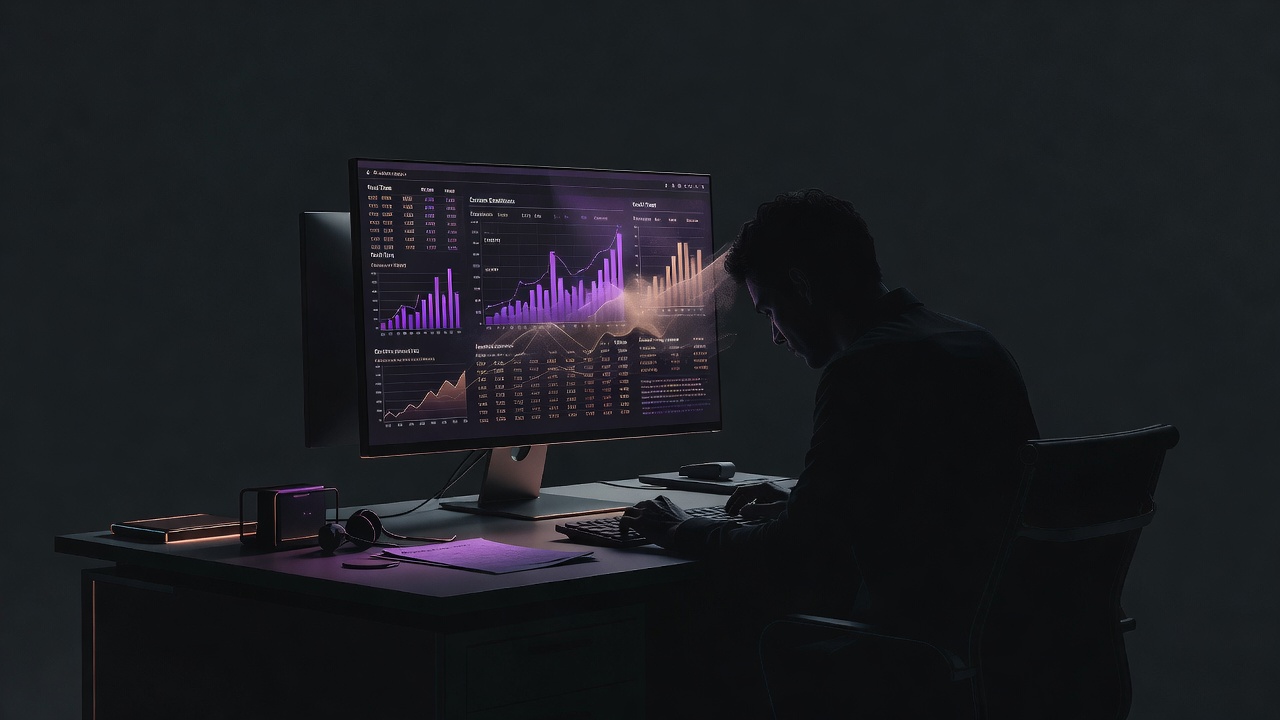 Contact centre agent desk where live performance metrics cover the customer history pane