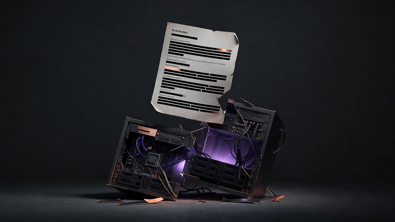 Build manifest document showing dependency conflicts over damaged infrastructure
