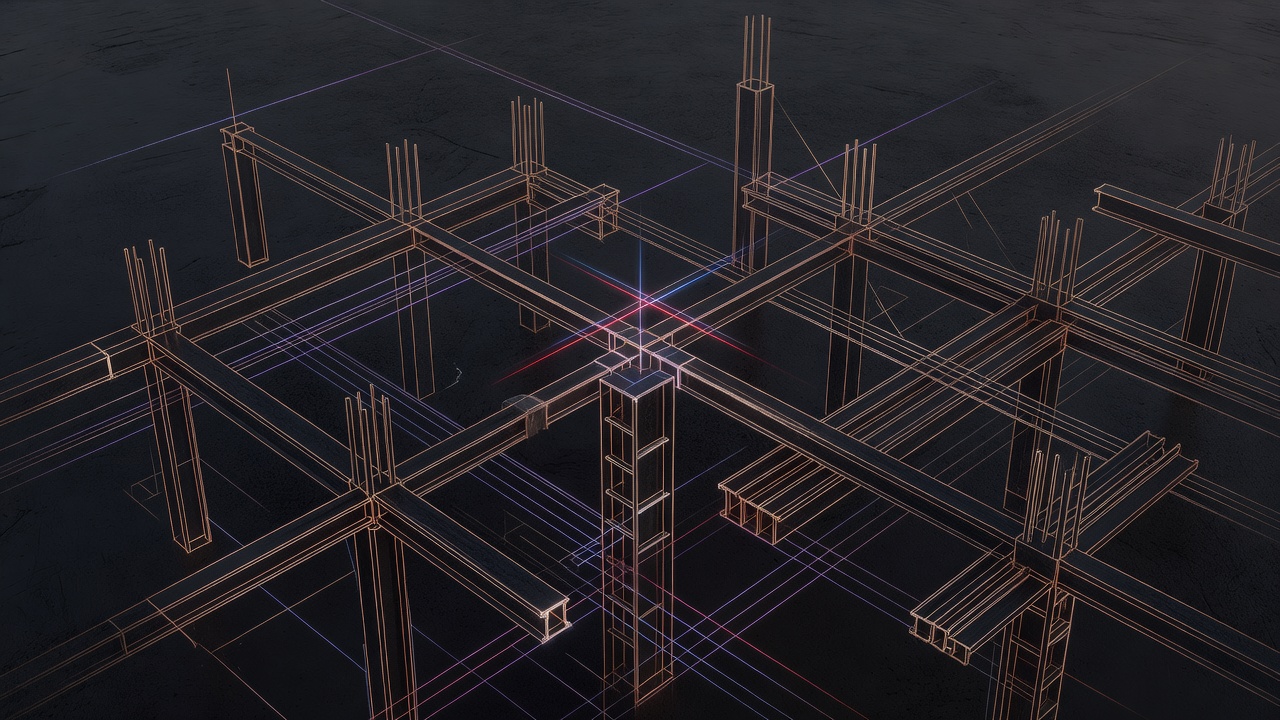 Overlapping technical schematics showing conflicting interface lines at a shared utility point