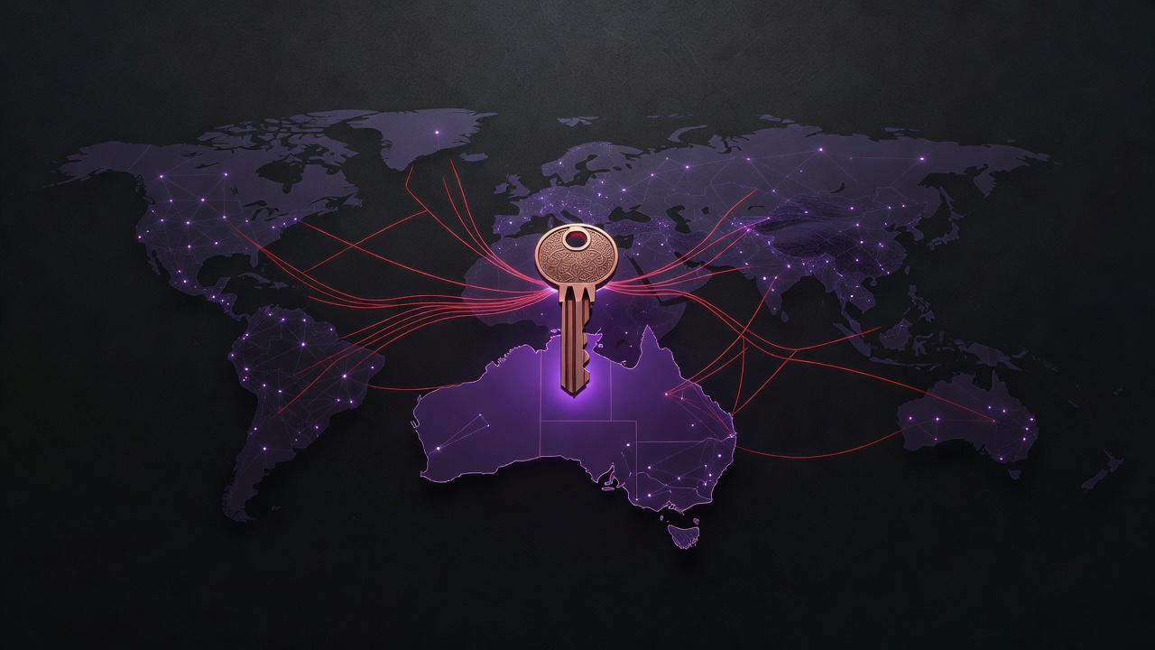Illustration showing a service account credential leaking identity traffic across international boundaries