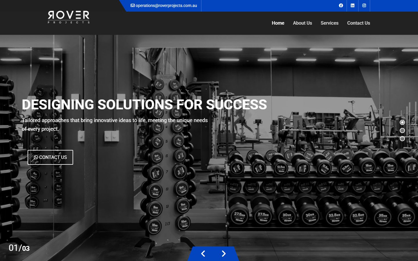 Rover Projects — desktop homepage screenshot
