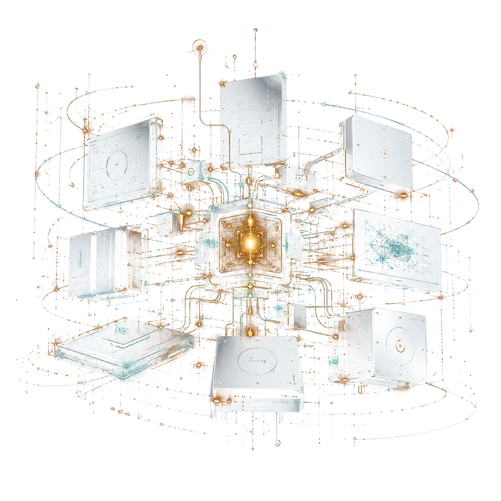 WM product platform — holographic glass modules on a transparent void