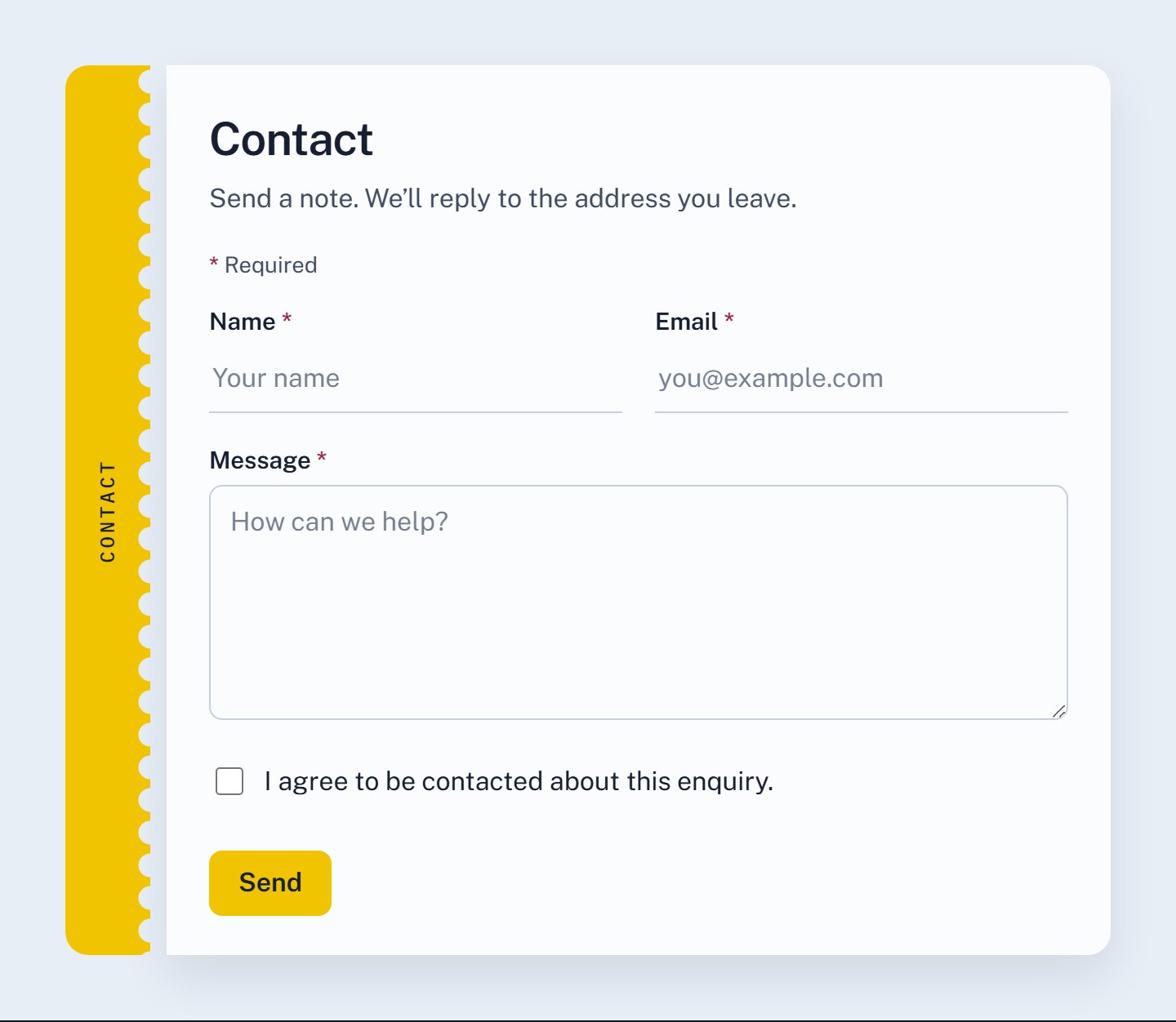 Carbonless — paper slip with canary stub